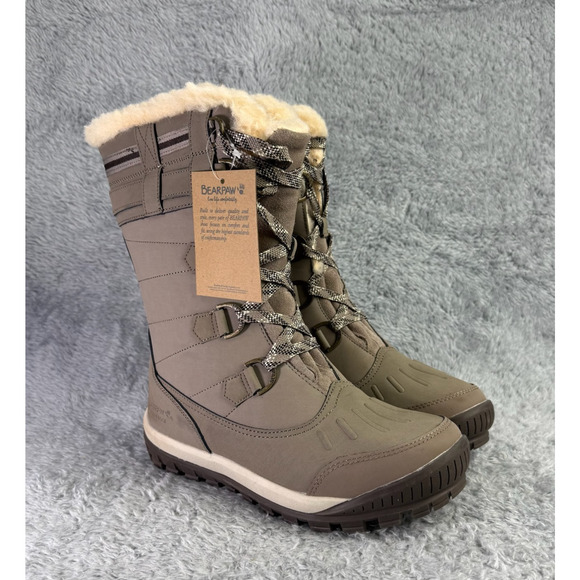BearPaw Shoes - Bearpaw Desdemona Winter Boots Womens Snow Boots 1706w Stone Taupe 9 Wool Lined